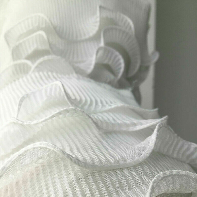 Ruffles Pleated Edging 4 Layered Frill Trimming Edge Dress Skirt Cloth Costume