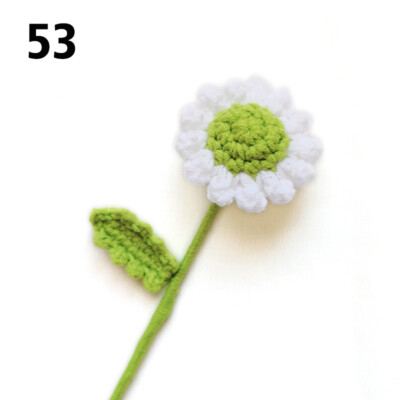Hand Knitted Flower Yarn Crochet Flowers Hand Woven Bouquet Home Decor Crafts