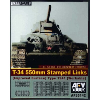 AFV Club 1/35 T-34''S 550MM STAMPED LINKS (IMPROVED SURFACE) WORKABLE AF35142