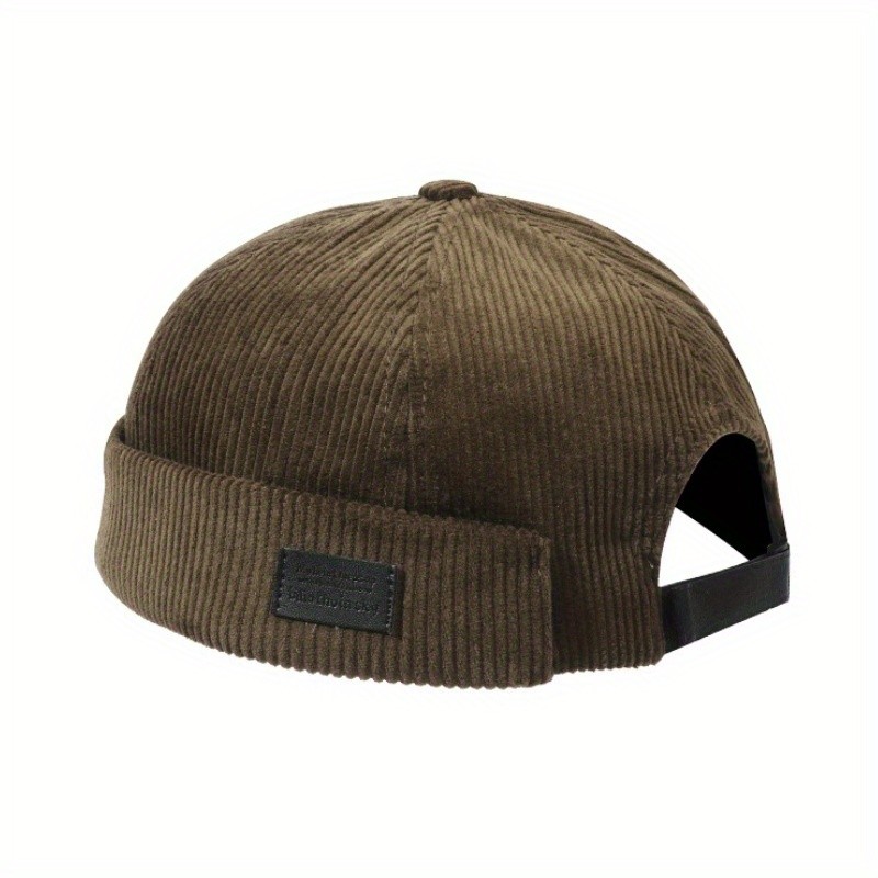 Herren Kord Otenkopf Mütze Verstellbar Brimless Hut Street Hip Hop Beanie