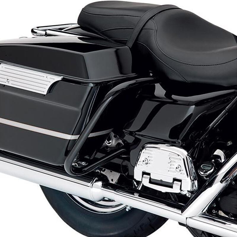 Gloss Black Guard Bar Saddlebags Bracket Fit For Harley Road Electra