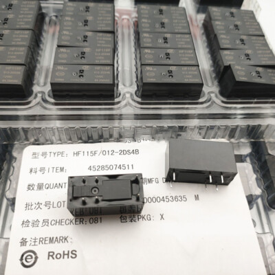 1Pce  HF115F-012-2DS4B HONGFA 12VDC 8A 250VAC Power Relay 6Pins