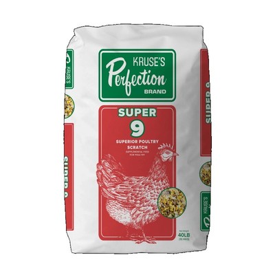 Super 9 Poultry Scratch Grain Market Holding Chickens Health Energy 40 Lb New