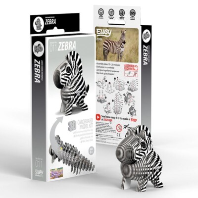 Zebra 3D Cardboard Model Kit Eugy New