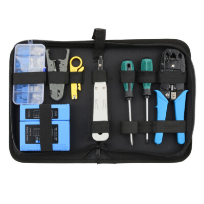 Rj45 Crimping Tool Kit Set For CAT5/Cat5e Lan Cable Tester Network Repair Tools