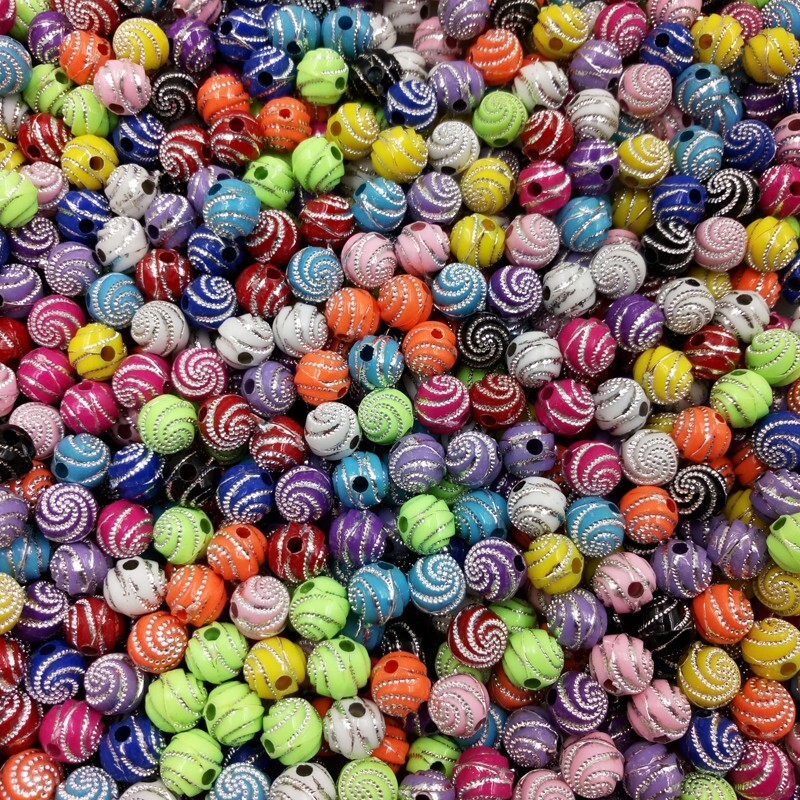 DIY Accessories 8mm 100 Pcs Acrylic Spacer Beads Rhinestone Loose