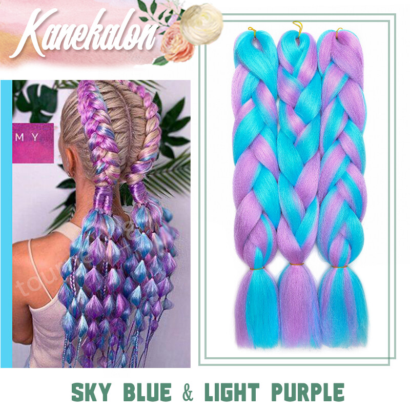 24" Braiding Ombre Rainbow Jumbo Braids Synthetic Hair Extensions More Colors US