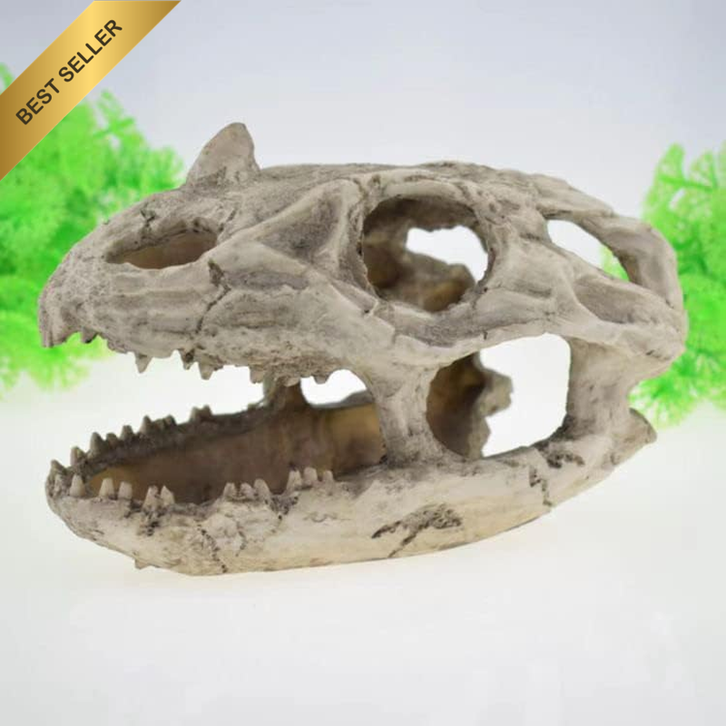 Aquarium Decor Resin Emulational Skull Artificial Dinosaur Skull Shape Fish Tank