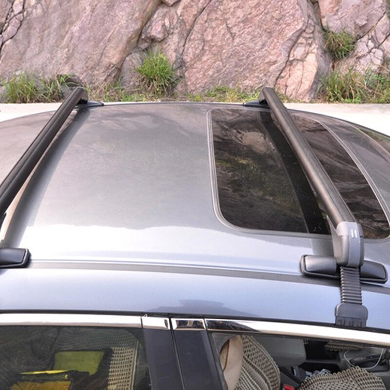 Pair Universal Car Aluminum Roof Rail Luggage Rack Baggage Carrier Cross w/Lock