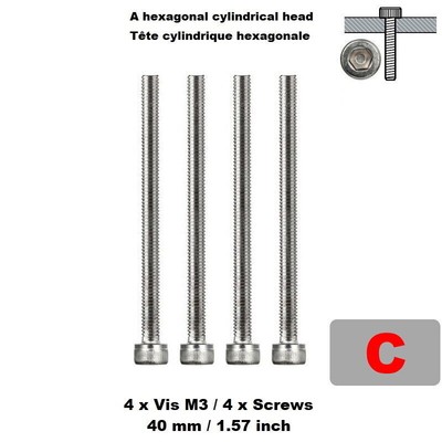 Leveling Kit M3 x 40mm Nut, Screw for 3D Printer Heated Bed, DIY