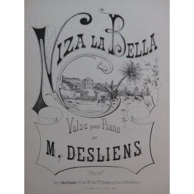 DESLIENS M. Niza la Bella Piano XIXe siècle
