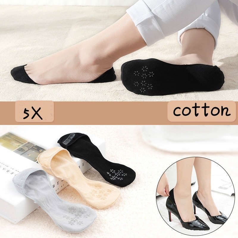 5 Pairs Women Invisible Nonslip Socks Shoe Liners Footsies Low Cut Footwear