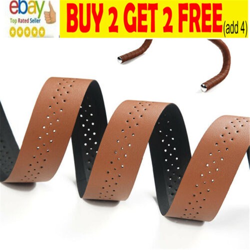 Road Bike Bicycle Handlebar Tape Grip Bar Drop Wrap Soft Leather PU BreathableFC