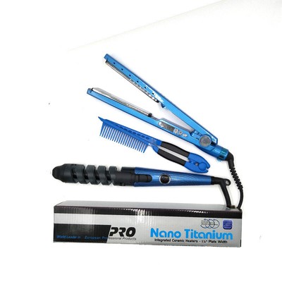 And Spiral Curling Iron And Comb Set Titanium
