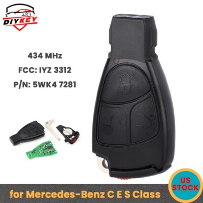 Smart Remote Key Fob 3 Button 433Mhz for Mercedes-Benz C E S Class - IYZ 3312