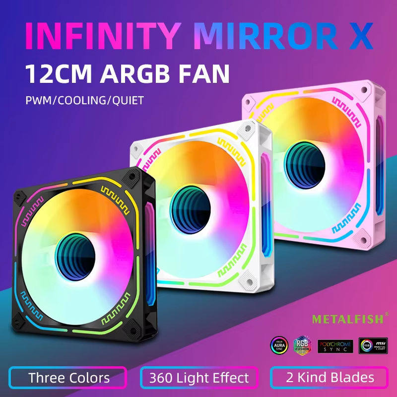 120mm PWM PC Computer Case Fan 5V 3Pin Sync Argb Quiet Cooling Fans