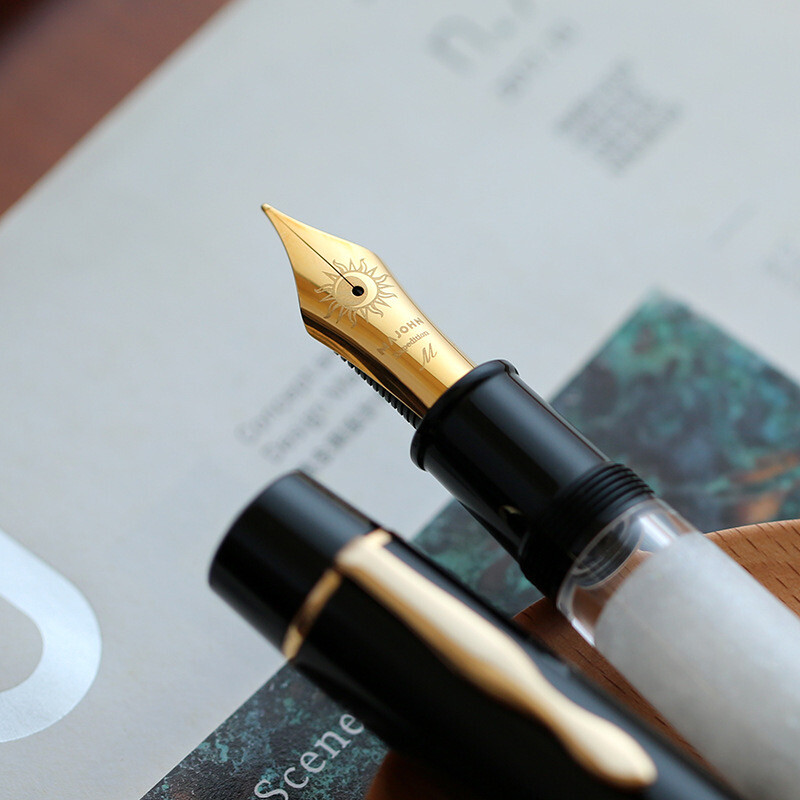 New MAJOHN P139 Expedition Piston Resin Retro Fountain Pen EF/F/M Nib With Box