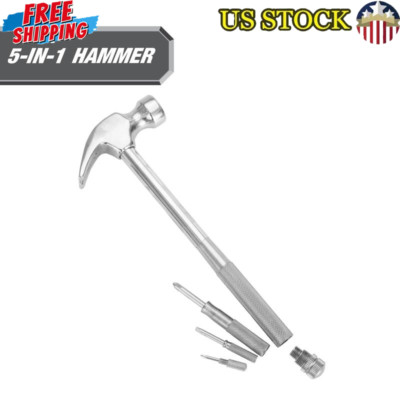 New 5-in-1 Hammer and Screwdriver Set, 4 Screwdrivers and 1 Hammer, Gift for Mom