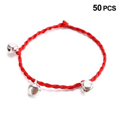 50PCS Random Lucky Beads The Year Of Birth And Zodiac Sign Red String Bracelets