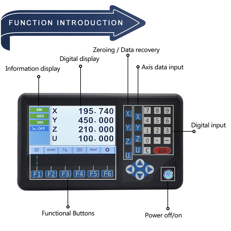 2/3/4Axis DRO Magnetic Scale /Digital Readout for Milling Machine Lathe Machine