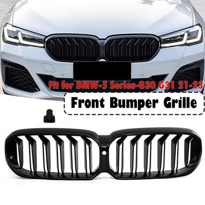 Front Kidney Grille For BMW G30 G31 2021+ LCI Bumper Air Inlet Grill Gloss Black