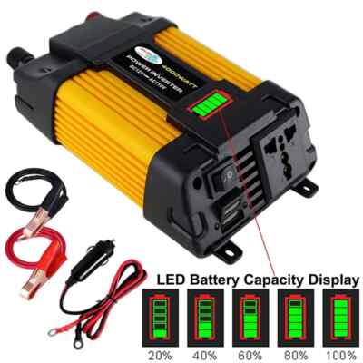 4000W 12v a 110v/220v conversor de inversor do carro display lcd tensão transfor