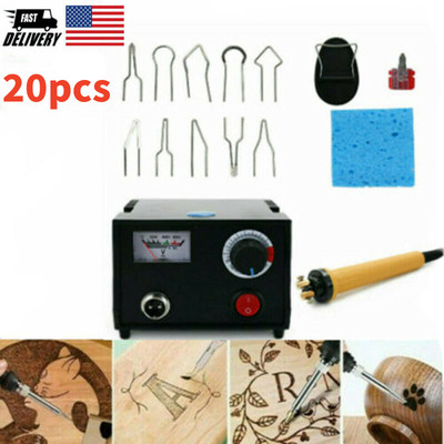 Wood Burning Kit Multifunction Craft Pyrography Machine Burner 20 Wire Nibs