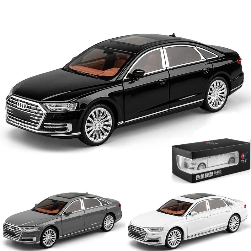 1/24 Audi A8 Diecast Alloy Toy Car Miniature Vehicle Model