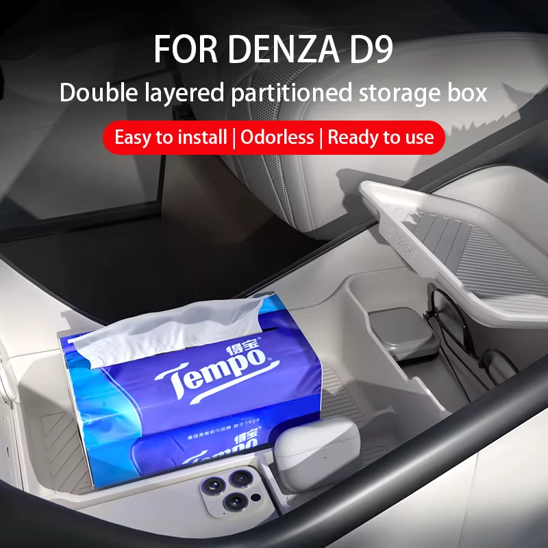For DENZA D9 2024 2025 Storage box under central control Liquid silicone storage