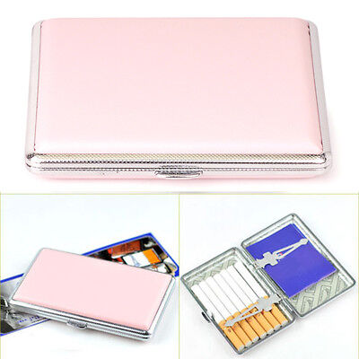 Pink Leather Slim Cigarette Case Box 100's Hold For 14 100mm Cigarettes New