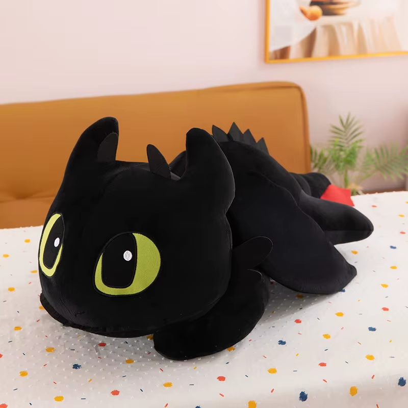 Peluche Drago Trainer Regalo Bambini Giocattolo Furia Buia e Bianca (55-120)