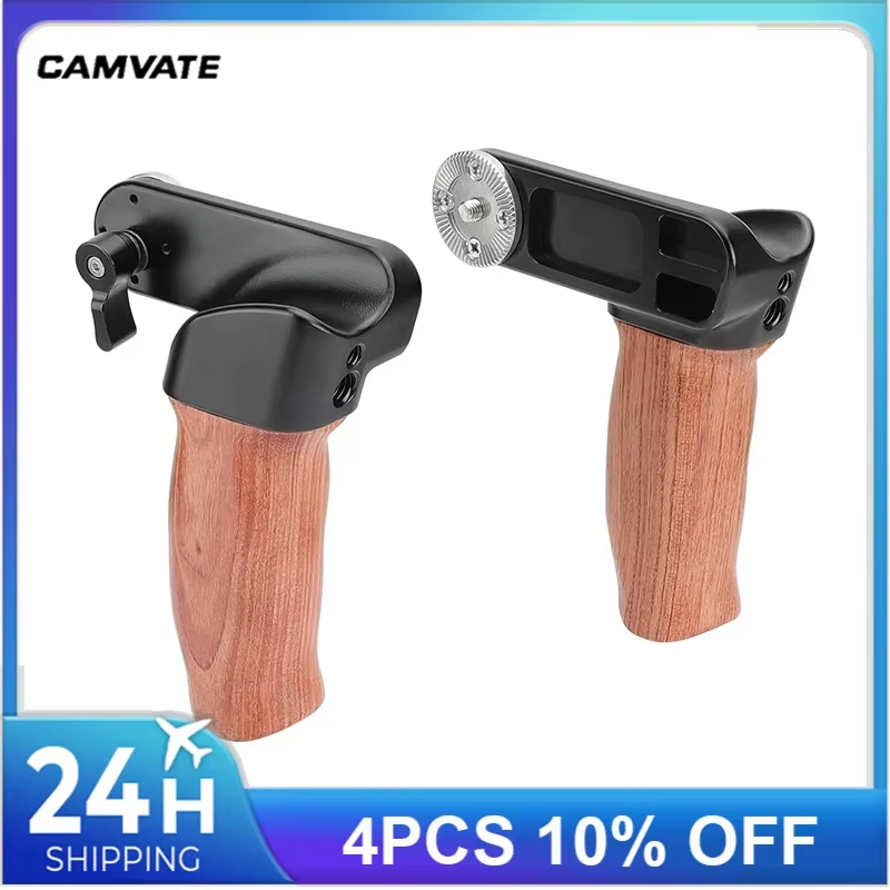 Camera Wooden Handle Grips With ARRI Rosette M6 Thread Screw Connection For Came