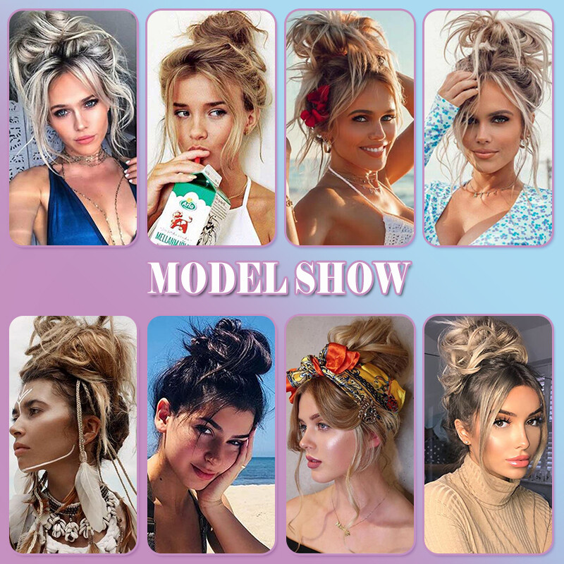 THICK X-LARGE Messy Bun Hair Piece Scrunchie Tousled Updo Wrap Hair Extensions
