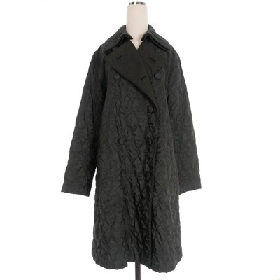 ISSEY MIYAKE HaaT Quilted Long Coat Jacket 2 Dark Brown HA84FA650 Women