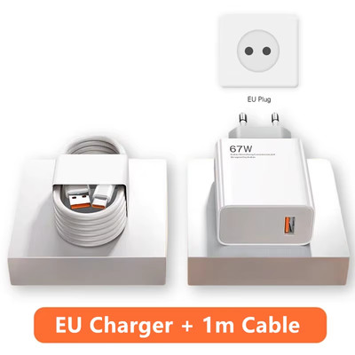 6A 67W Fast USB Charger for Xiaomi 10 11 12 Lite 13T 14 Redmi Note 10S 11S 11T 1
