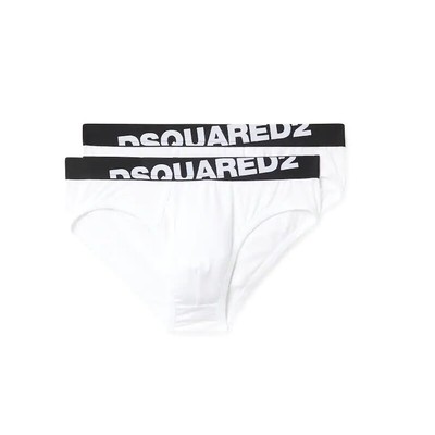 Мужские трусы Dsquared2 Bi-Pack White Dsquared D2 Logo Package 2 шт.