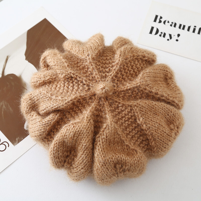 women-hand-knitted-woolen-hat-crochet-beret-cap-fluffy-plush-soft-warm-cute