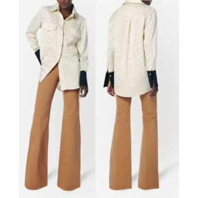 VVB Victoria Beckham フリルスリーブ Tシャツ Mサイズ Victoria Victoria Beckham VVB Star-Print Button-Up Shirt