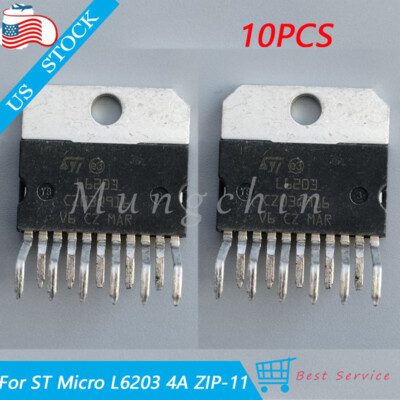 10PCS For ST Micro L6203 DMOS Full Bridge Driver Integrated Circuit IC 4A ZIP-11
