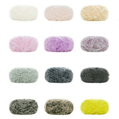 1Ball x 50g Finta Pelliccia di Lana Filo a Maglia Uncinetto Soffice Fai Craft