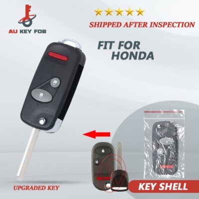 Upgraded Flip remote Key Case Shell for Honda Accord Civic CR-V Element Pilot 3B