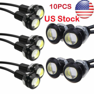 10X White Eagle Eye Motor Car 18mm 9W LED Fog  Reverse Backup DRL Light Lamp New