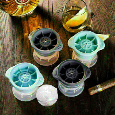 Sphere Round Ice Ball Maker Easy Release Silicone Ice Cube Mold Cocktail Whiskey
