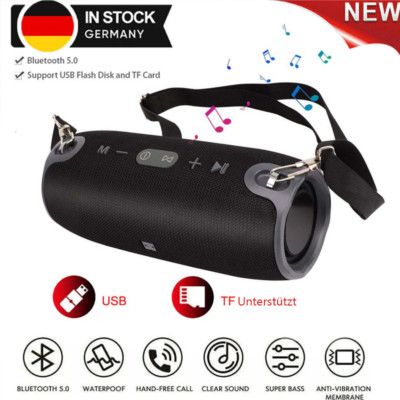 40W Tragbarer Bluetooth Lautsprecher Stereo Subwoofer Musikbox Radio SD USB Neu