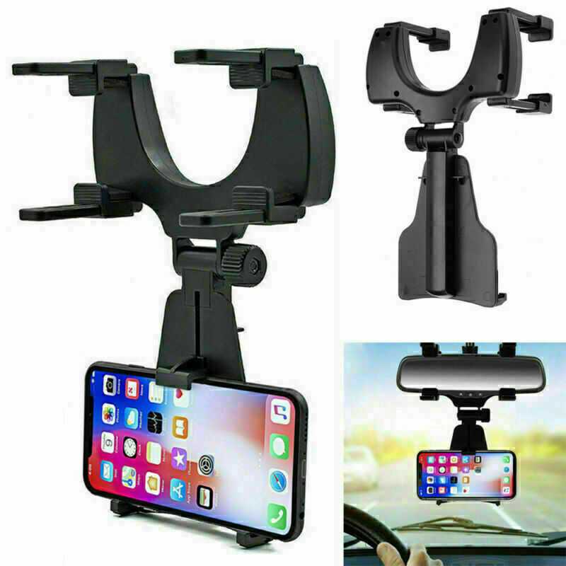 Rotatable Adjust Car Rearview Mirror Phone Holder Mount Vehi