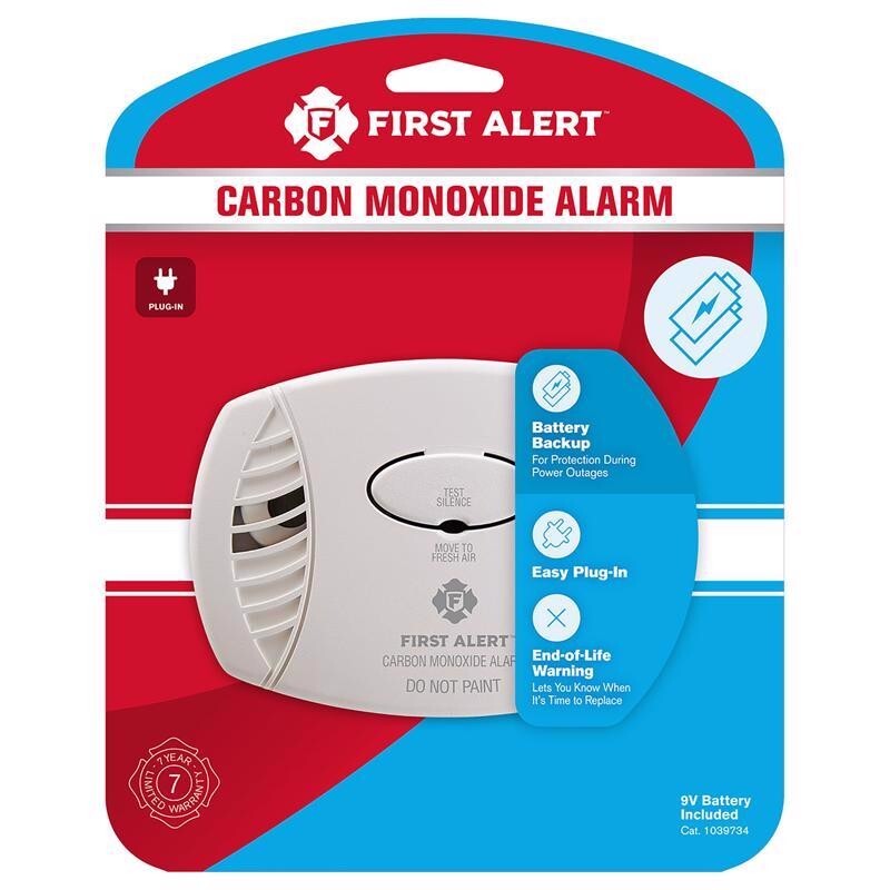 First Alert Plug-In w/Battery Back-up Electrochemical Carbon M...