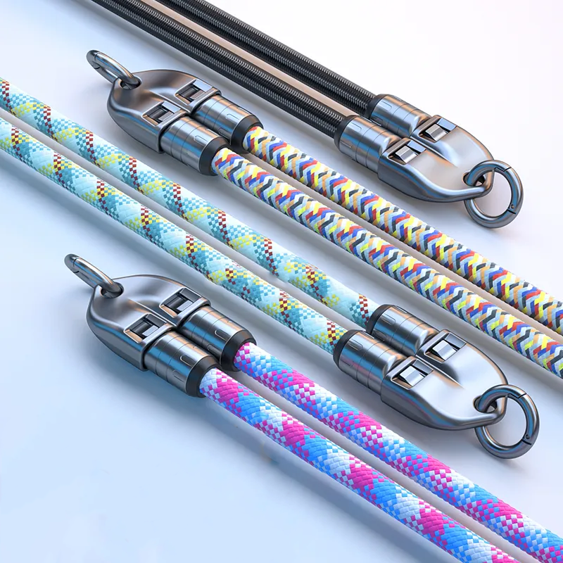 Handykette zum Umhängen Nylon Lade & Datentransfer-Kabel USBC zu USBC