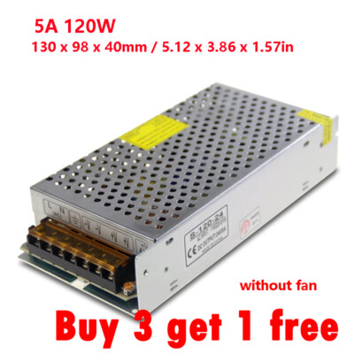 DC 24V 5A Amp 120W AC 110V 220V Switch Power Supply LED Strip Light 24 V Volt