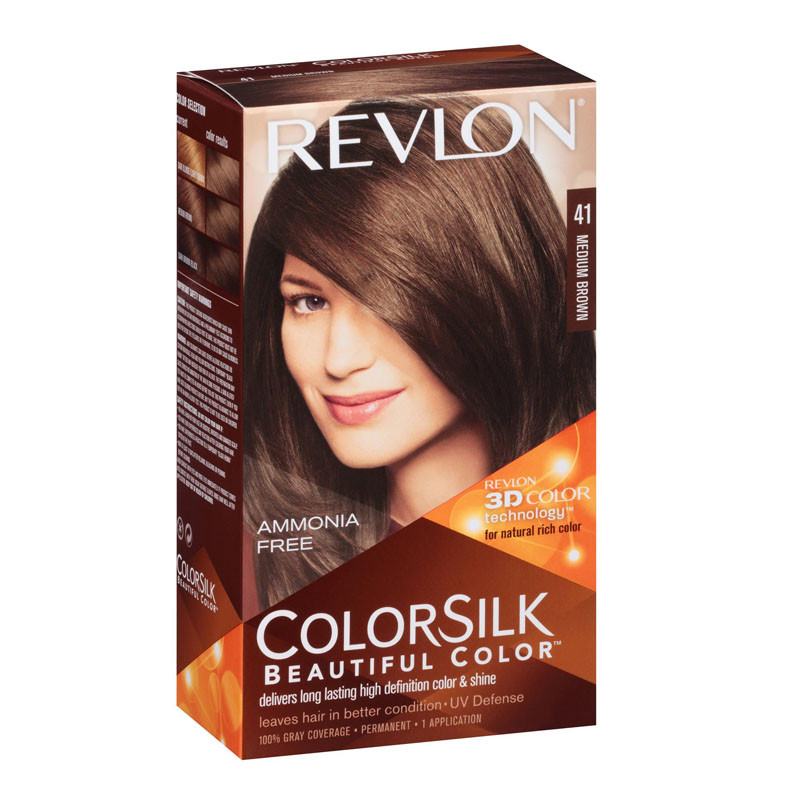Revlon Colorsilk Hair Dye 41 Medium Brown Shade Colour Amonia Free
