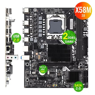 JINGSHA X58 Motherboard LGA 1366 Support AMD RX Series Dual Channel DDR3 Memory